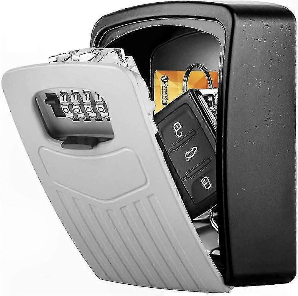 Wall-Mounted Outdoor Key Storage Box with Resettable 4-Digit Lock, Extra Large Size for Secure Access Management