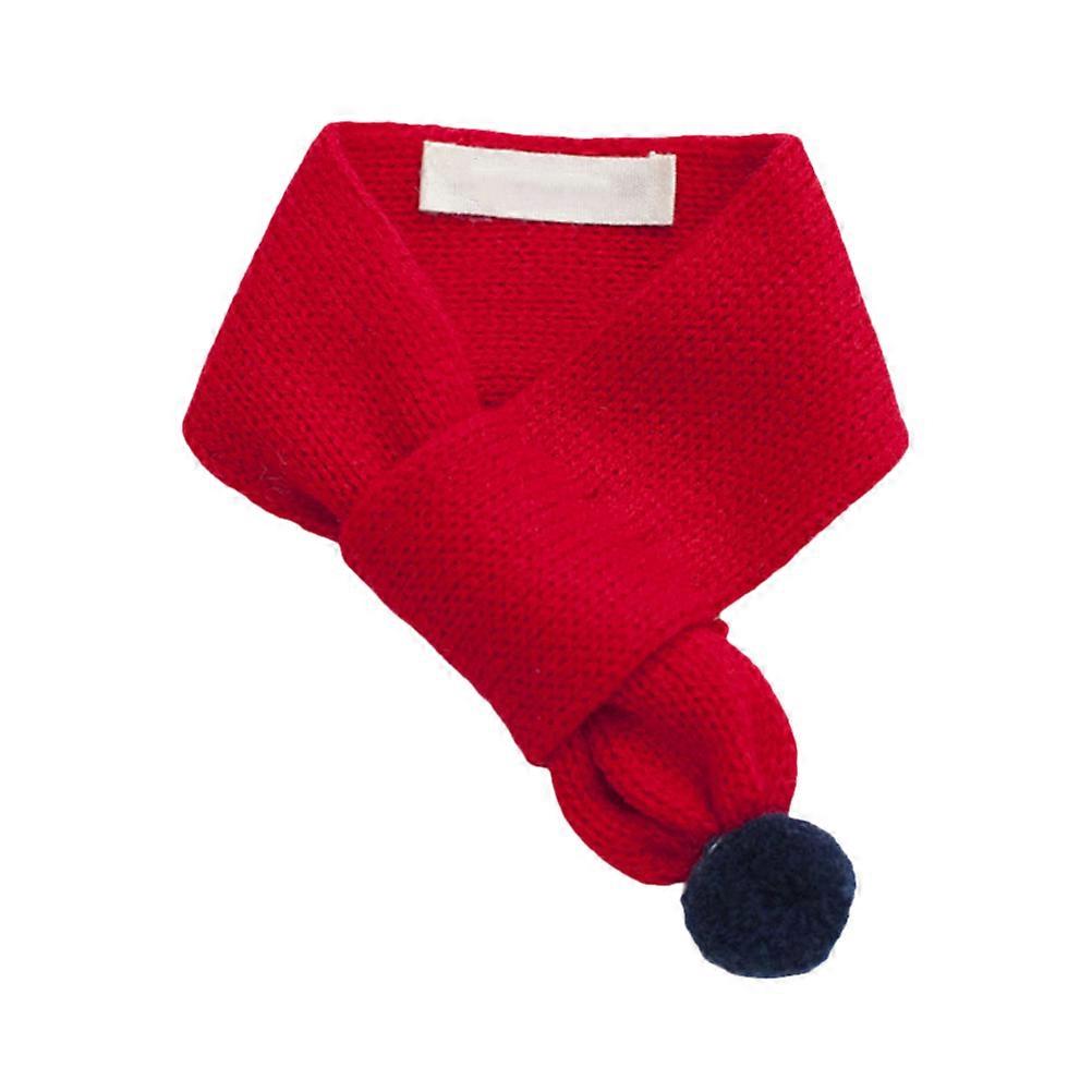 Woolen Dog Scarf For Pet Dog In Red Color Size M Easy To Wear 1Pack