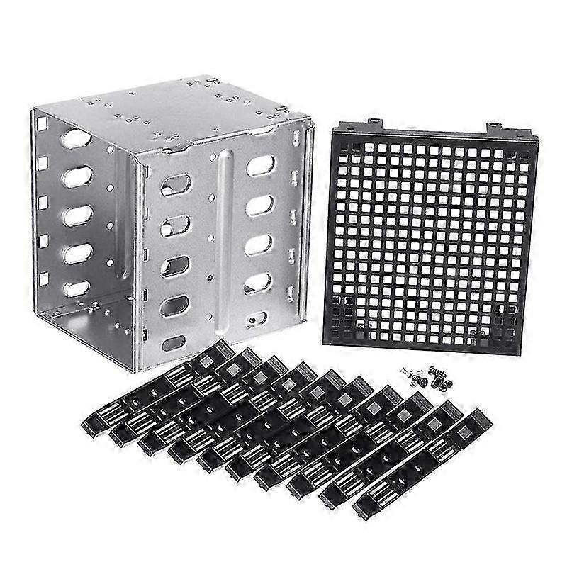 5,25 tommer til 5 x 3,5 tommers SATA HDD Bur Rack Harddisk Disk Kabinett Harddisk Disk Skuff Caddy Ada