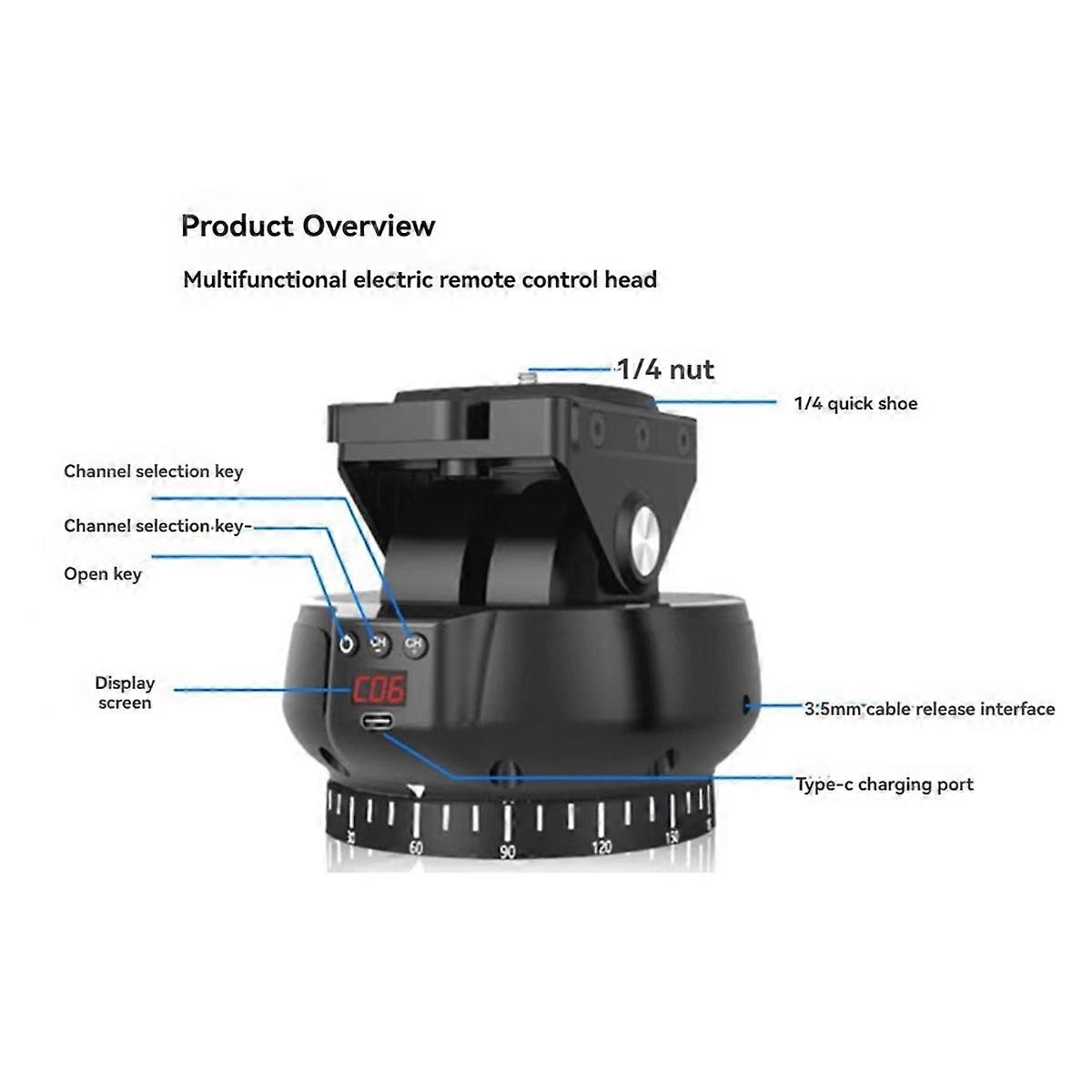 YT-1200 Auto Motorized Rotating Panoramic Remote Control Pan Tilt Video Tripod Stabilizer for Smartphone Cameras