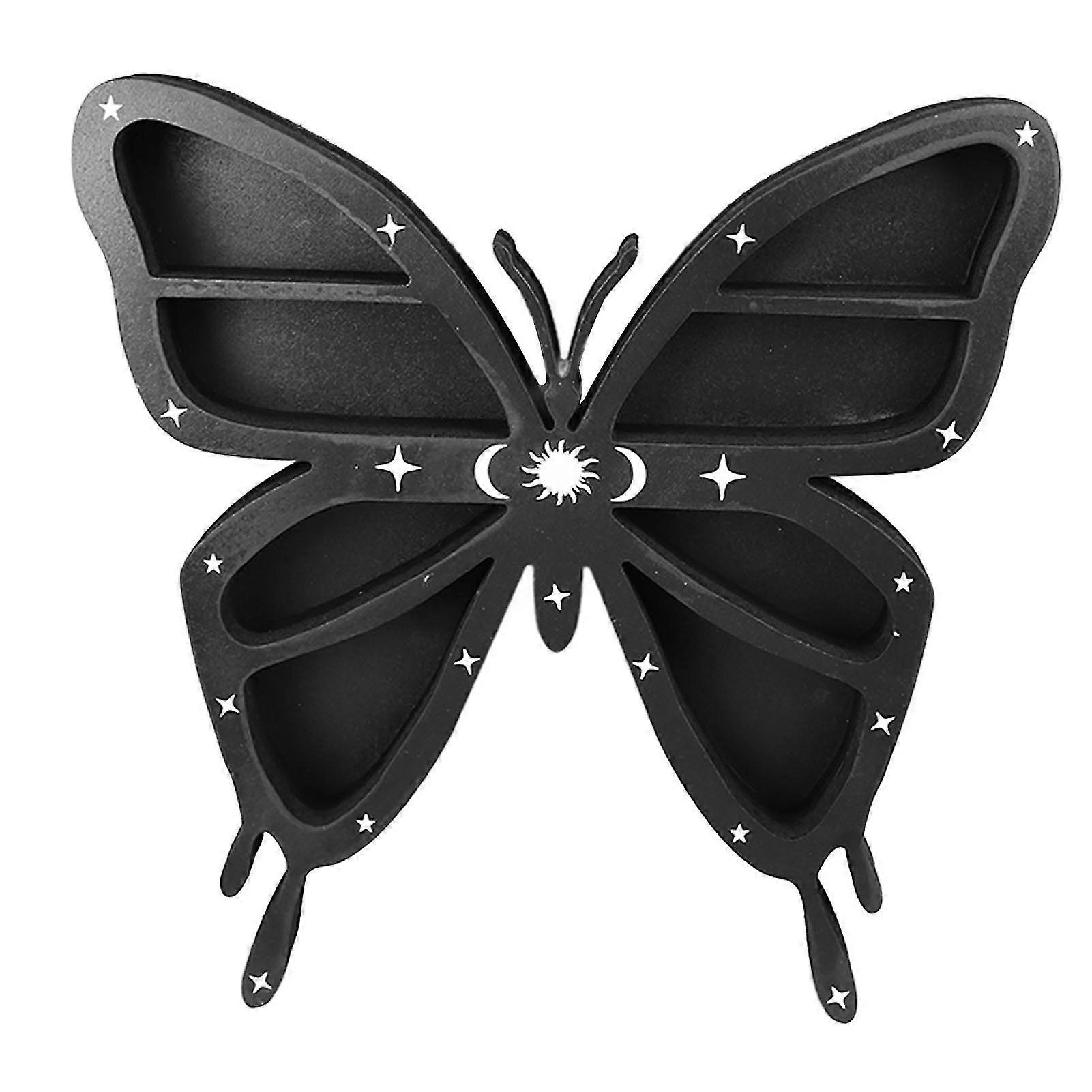 Butterfly Crystal Shelf Mechanically Carved Multipurpose Crystal Shelf Display for Candles Collectibles