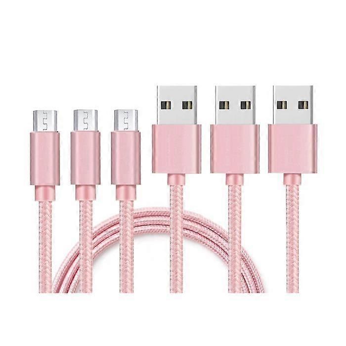 Cable for Huawei MediaPad T5 - MediaPad T3 - MediaPad M5 Lite - MatePad T8 - Pink Braided Nylon 1 Meter [LOT 3] Phonillico®