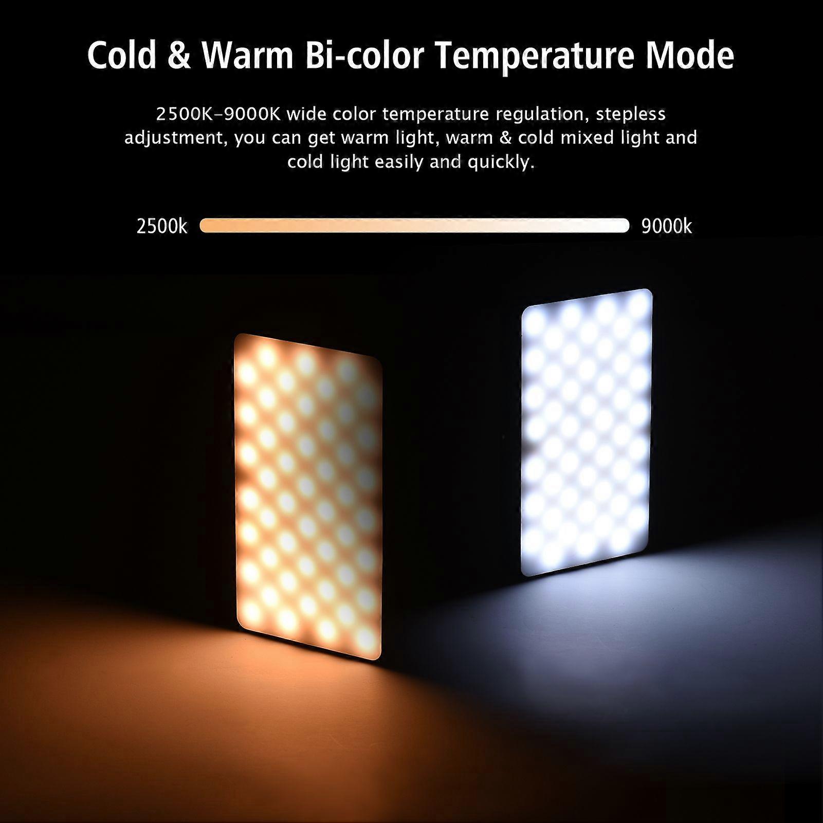 Andoer W140 RGB LED Video Light Kit Pocket Video Conference Lighting CRI95+ 2500K-9000K Dimmable 20 Lighting Effects with Desktop Tripod Ballhead Phon