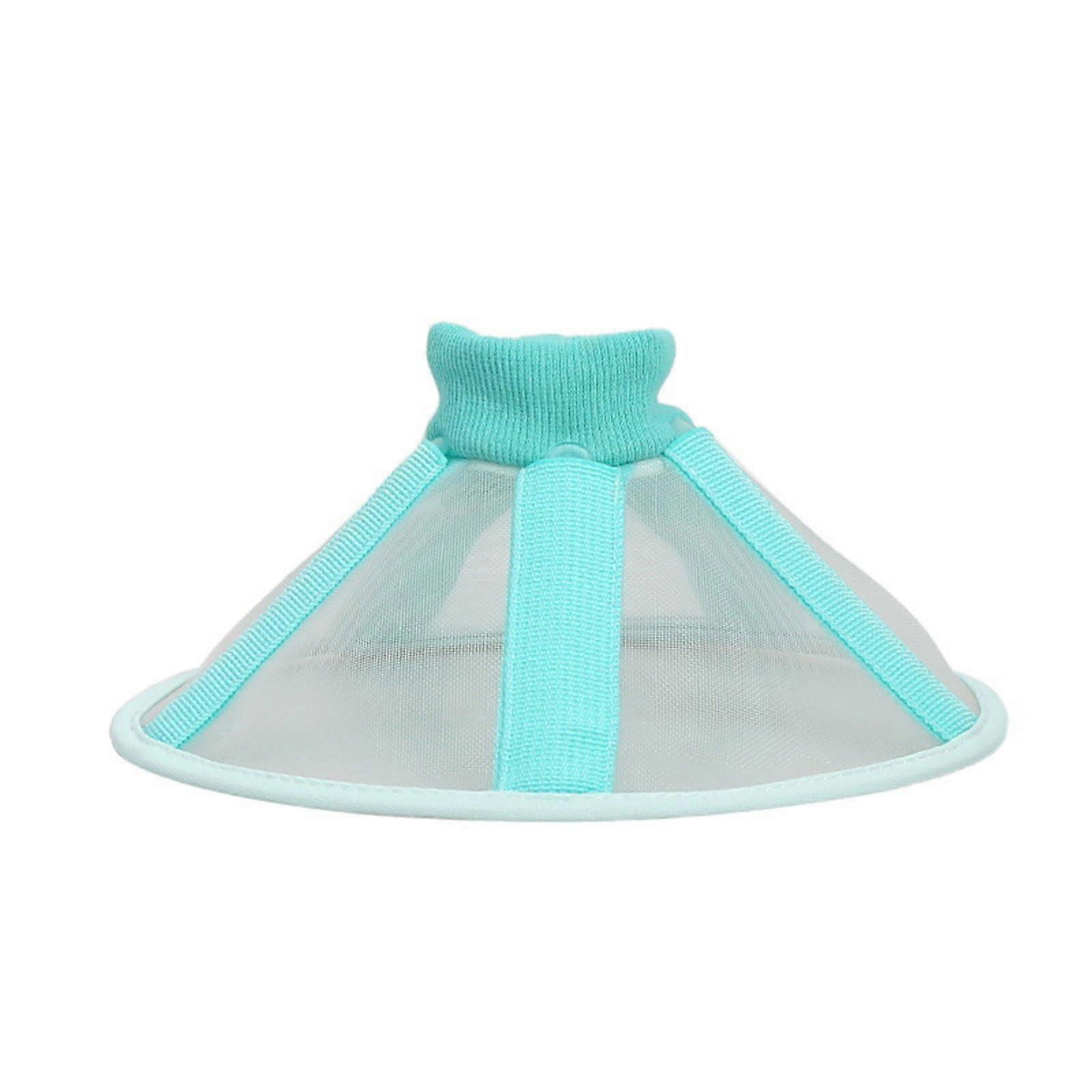 Elizabethan Collar For Dogs And Cats Adjustable Mesh Wound Recovery PostSurgical Licking Cone Blue Size S