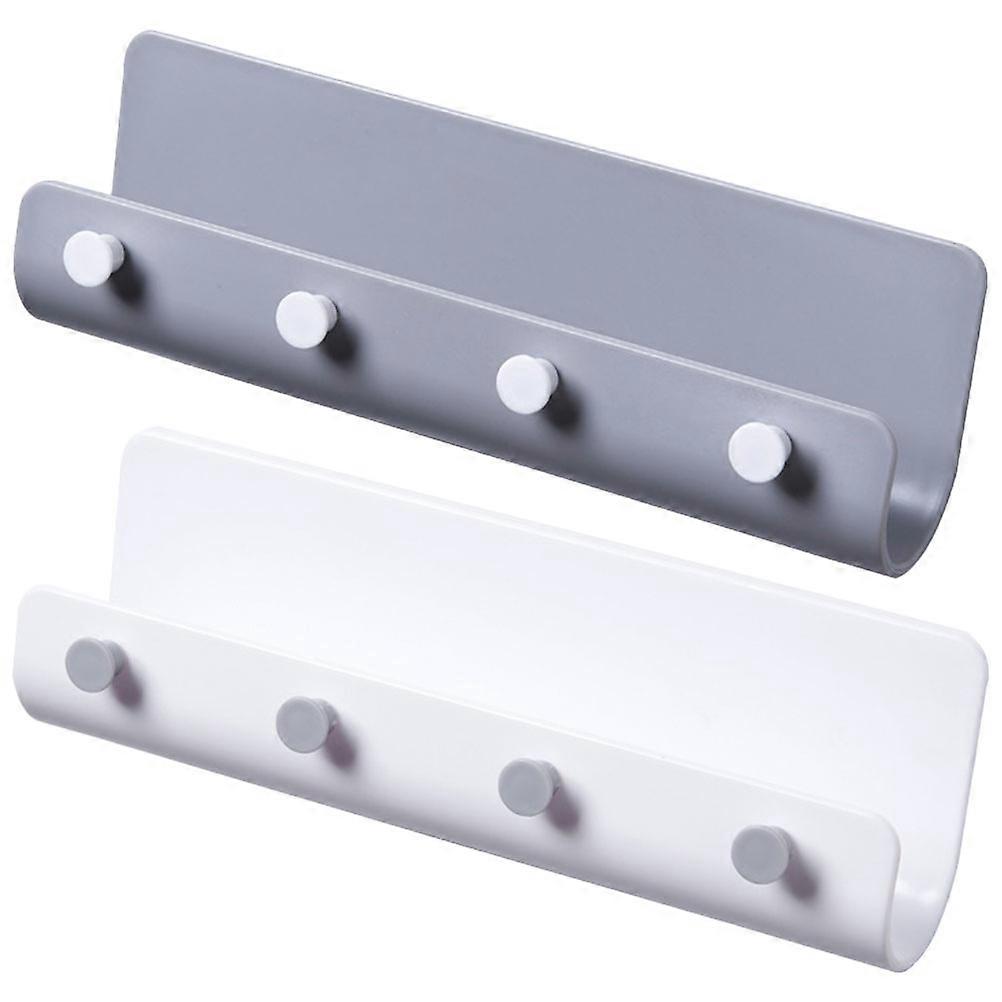 Wall Hook Coat Rack with Shelf for Clothes and Hat 2Pcs Heavy Duty ABS