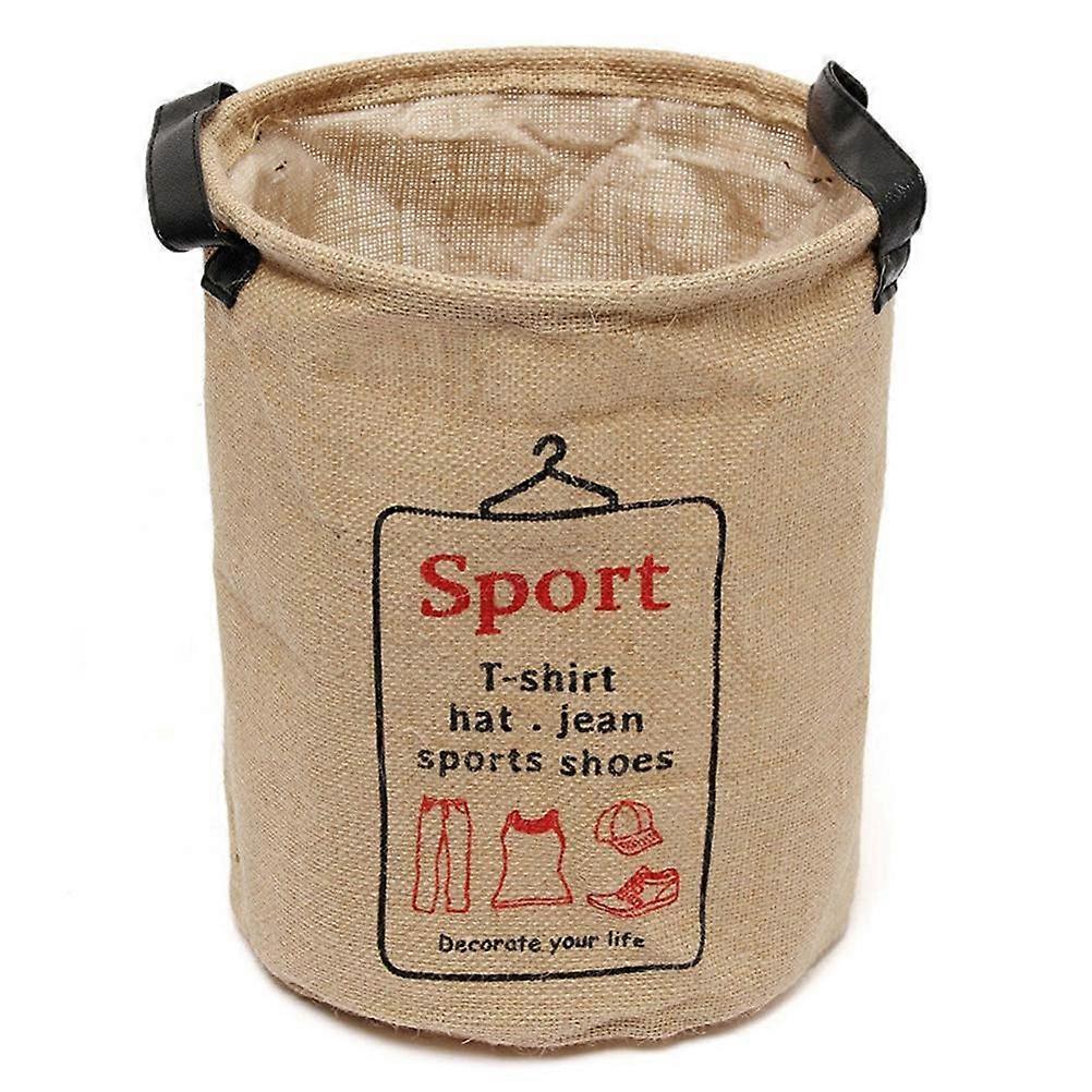 Clothes Storage Basket Jute Laundry Basket for Storaging Use with Pocket