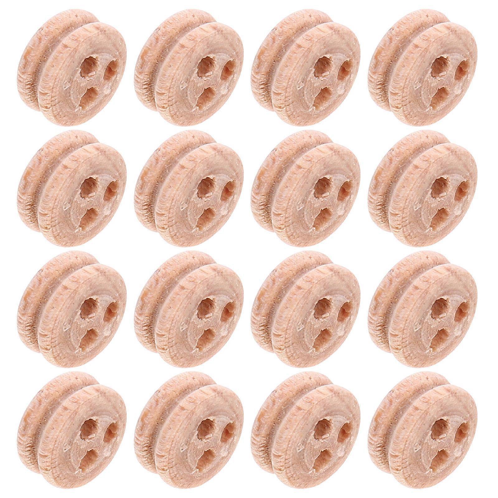 Small Wood Pulley Wood Crafts Pulley for DIY Ship Projects 40Pcs
