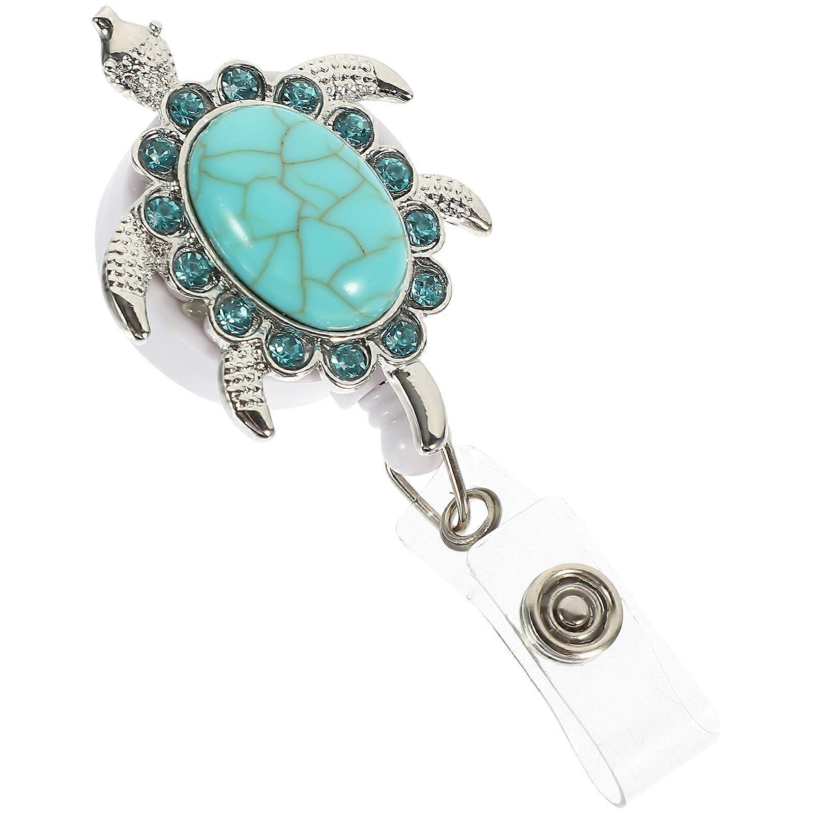 Decorative Badge Reel Turtle Shape Badge Buckle with 4Pcs Retractable