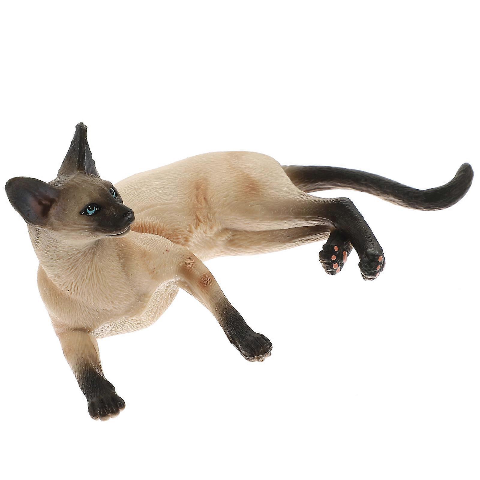 Artificial Cat Figure Plastic Cat Model for Decoration 5Pcs Sculpture