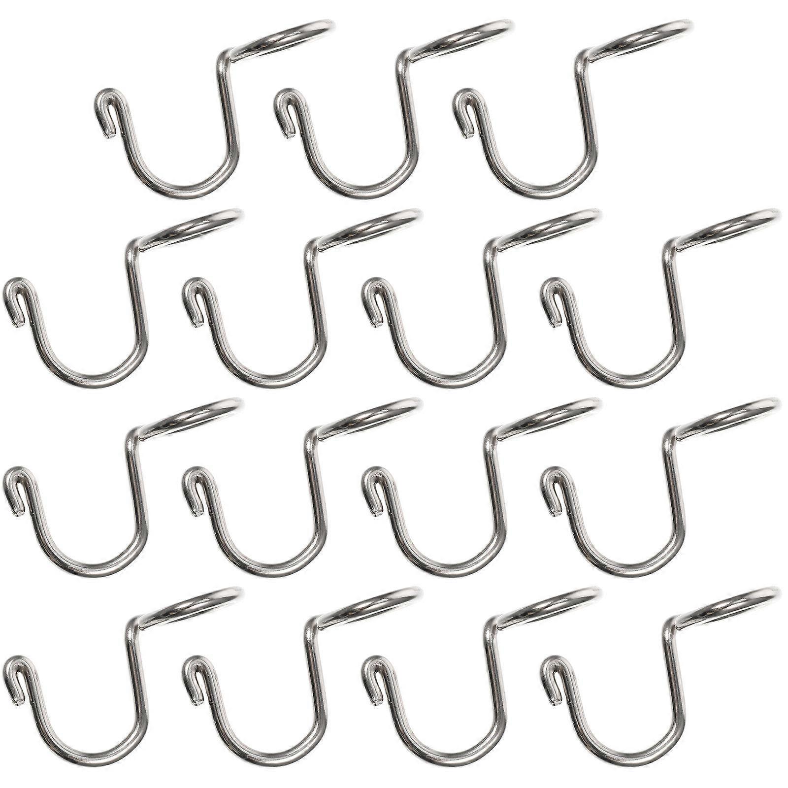 Clothes Hanger Connector Hooks for Wardrobe Space Saving 60Pcs Silver