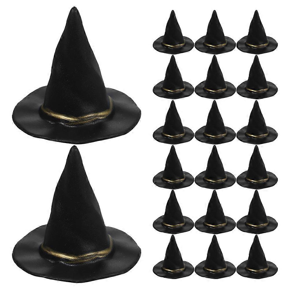 Halloween Tiny Witch Hats Black Plastic for Decoration 100Pcs