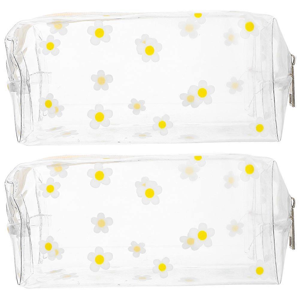 6 Pcs Rectangular Transparent Makeup Bag For Outdoor Travel Dustproof Storage With