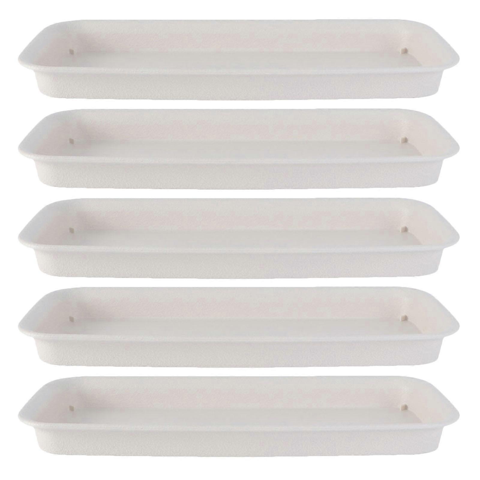 Rectangular Planter Tray Saucer For Potted Plants Indoor Use 24.00X11.00X2.50CM Water Collection 5Pack