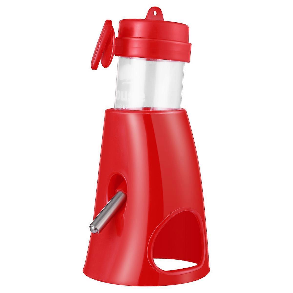 Hamster Water Bottle Feeder 2Pcs Pet Habitat Drinking Solution for Small Animals Red Color Odor Resistant
