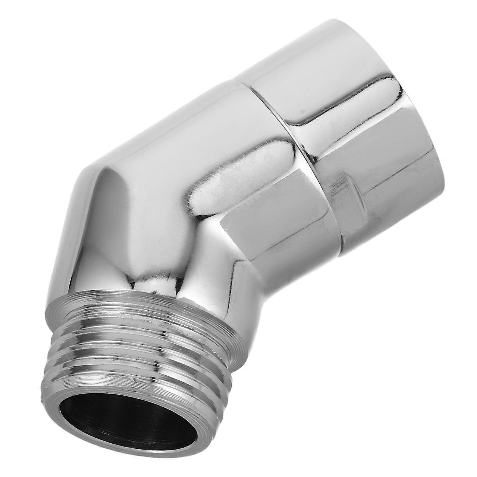 Silver Shower Head Elbow Adapter Adjustable for Handheld Showers 2Pcs Brass