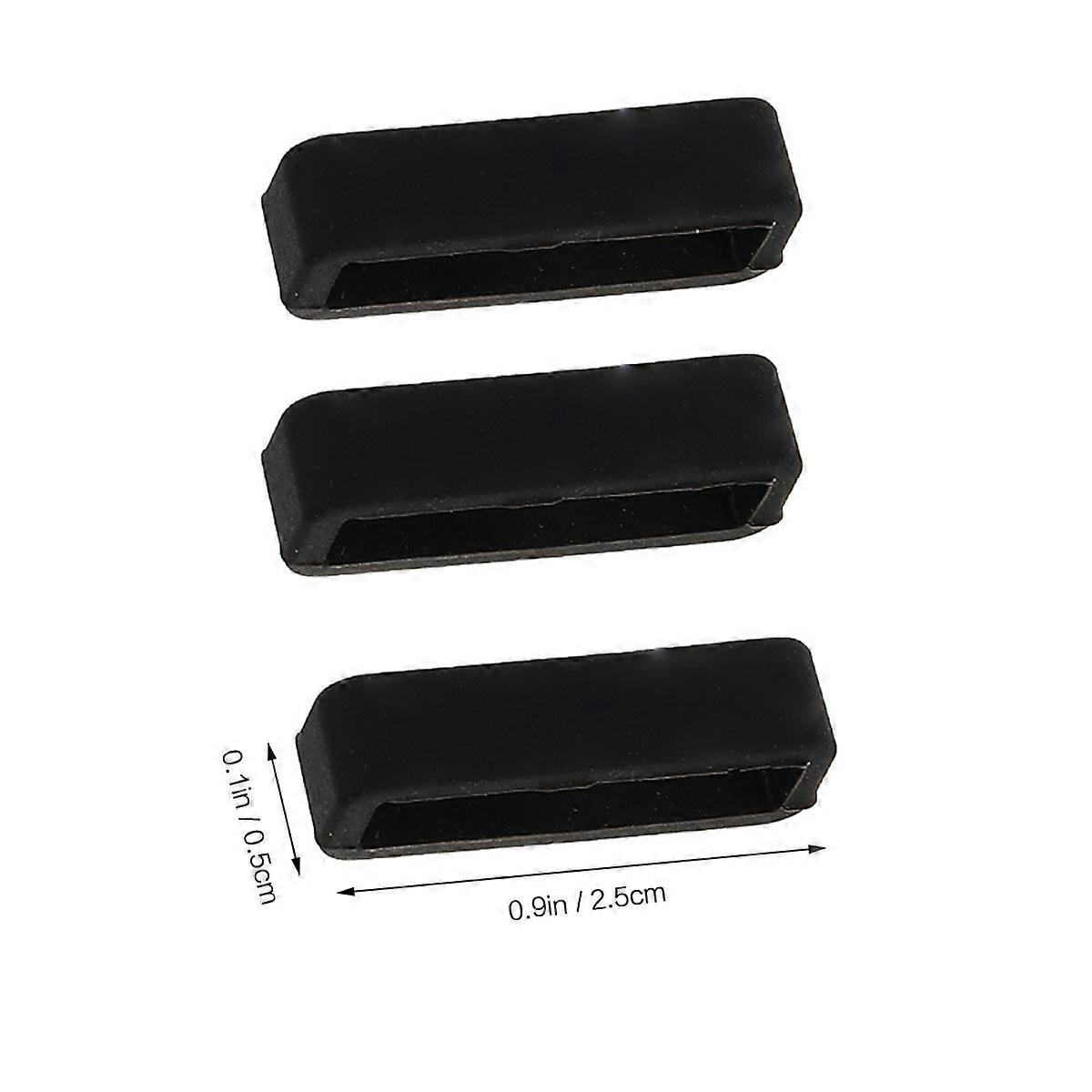 Watch Strap Loop Silicone Keeper Loop for Watch 6Pcs Black Replacement