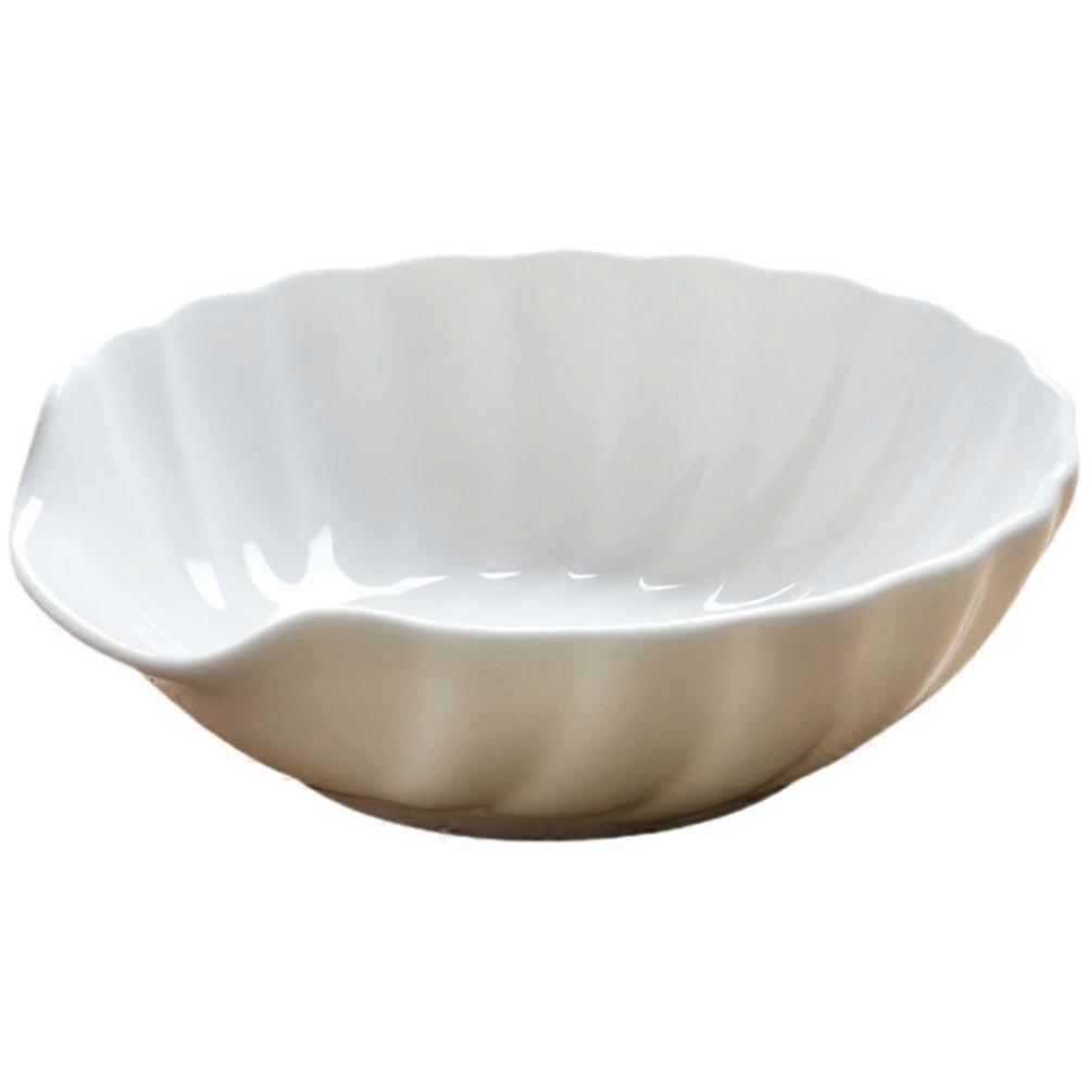 Stylish 4Pcs Ceramic Salad Bowl Conch Shape Mixing Bowl For Home Users Kitchen Use Size 15X15CM