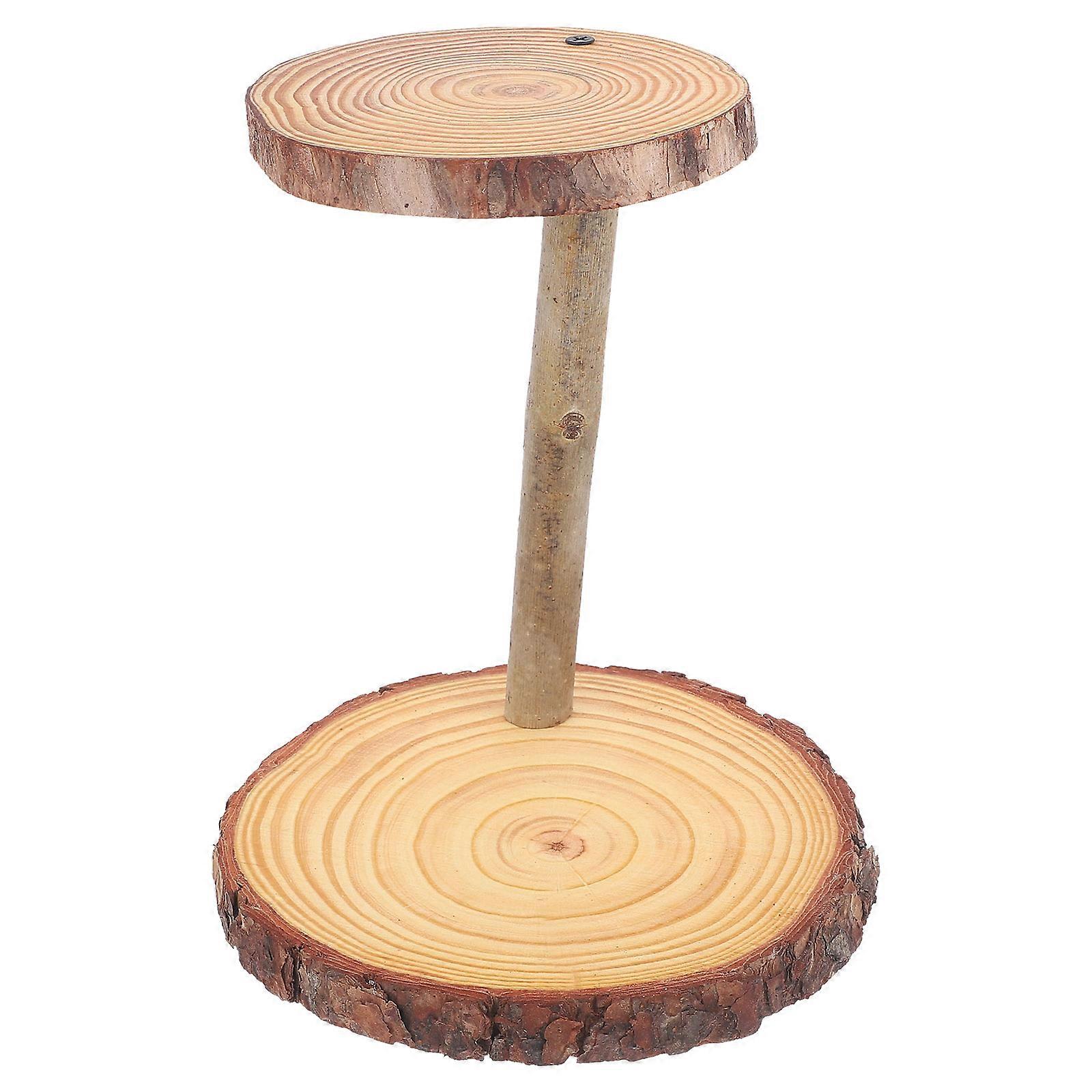 Wood Plant Stand for Storage Use Balcony Display Rack Solid Wood 2Pcs