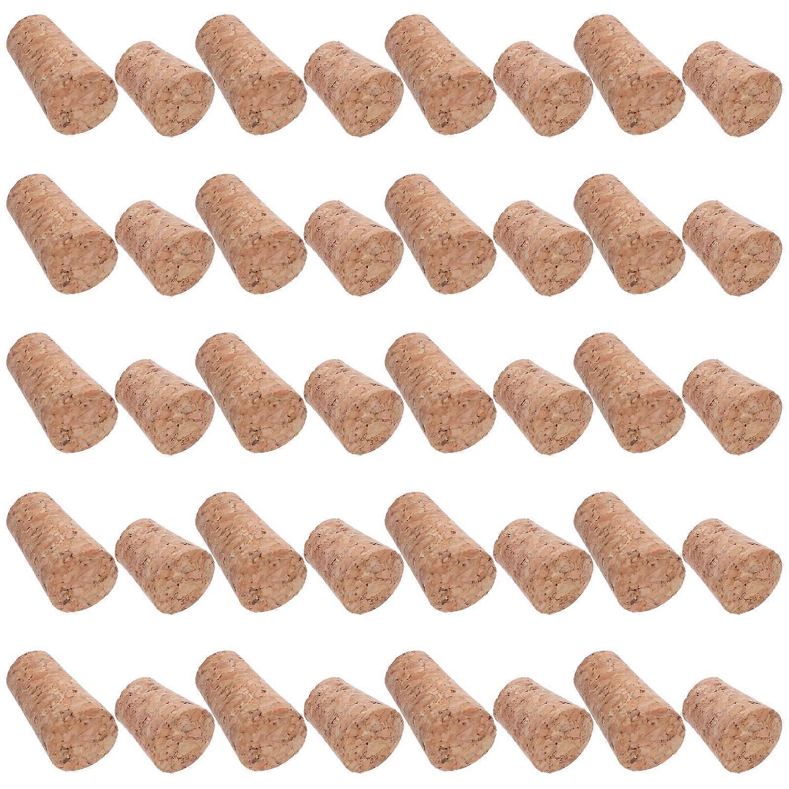 Beige Wood Stoppers for Bottles with 80Pcs Tapered Plugs