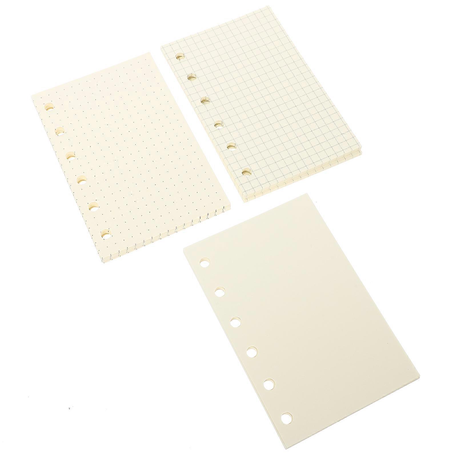 Binder Paper Planner Refill Paper for Notebook with 4Pcs 3 Books Loose Leaf