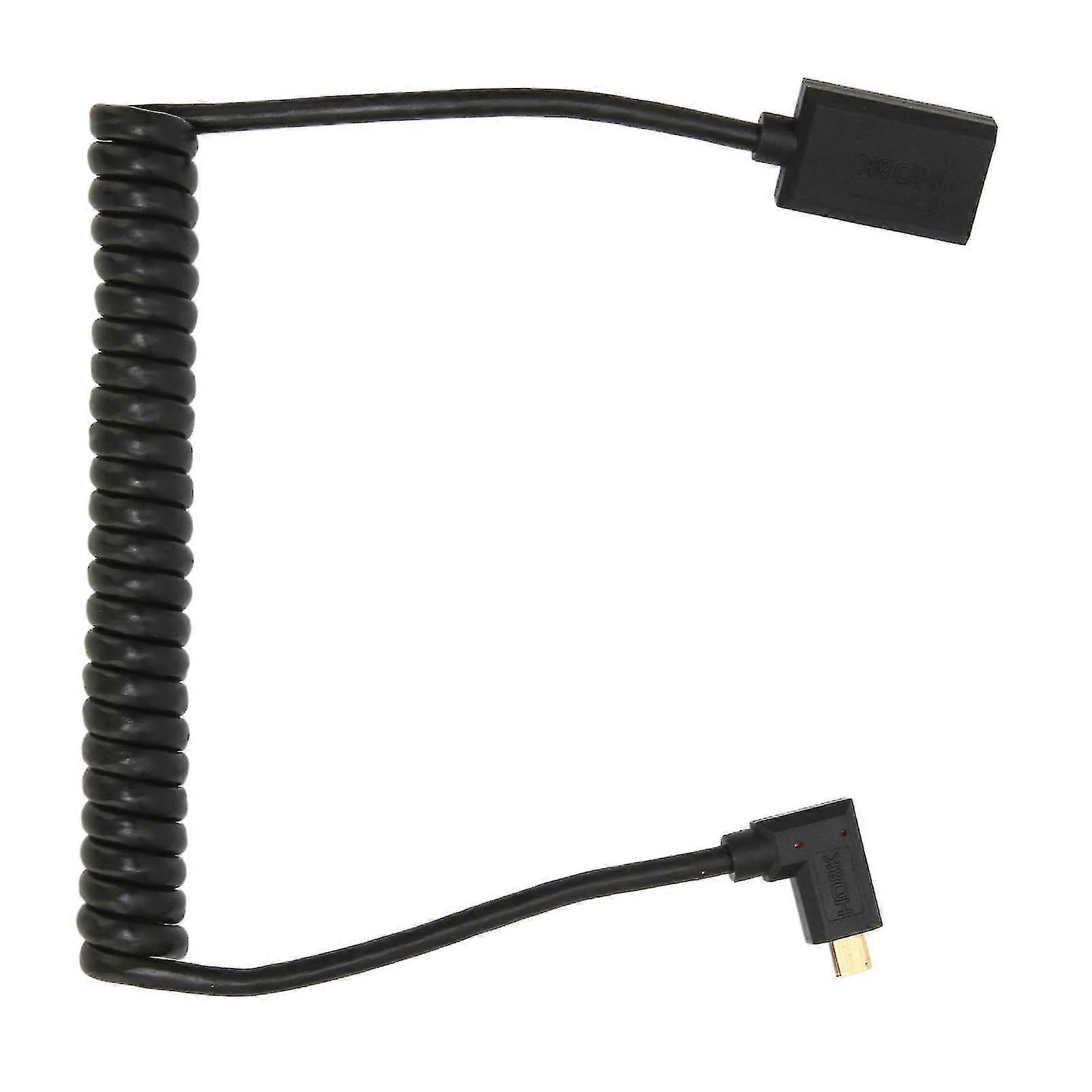 HD Multimedia Interface Cable Micro to Female UHD 8K 60Hz 4K 120Hz 48Gbps Coiled HD Video Cord for Camera Tablet 2025