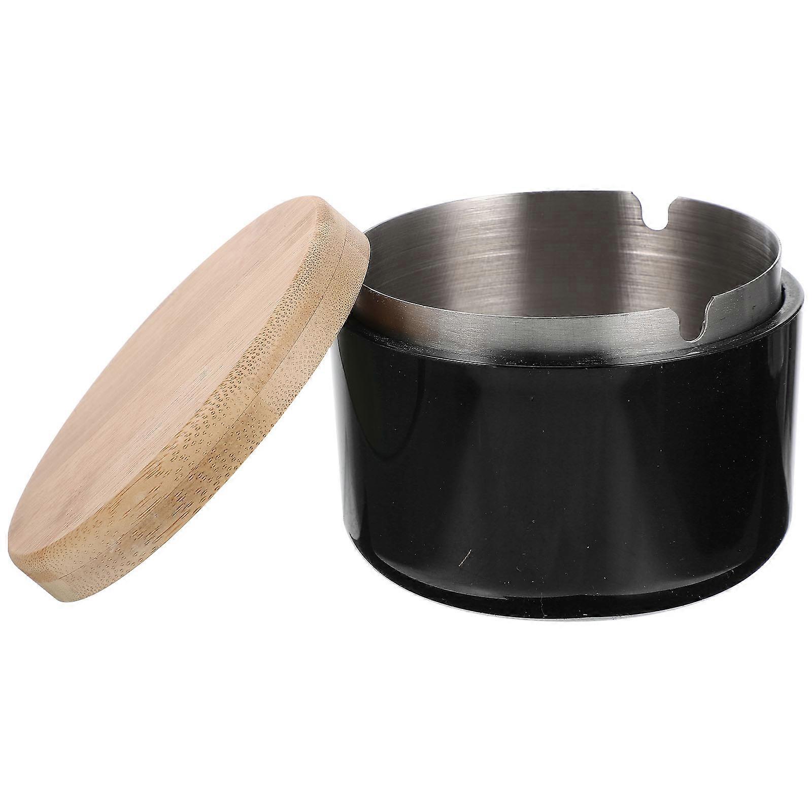 Round Ashtray Household Ashtray with Lid 3Pcs for Desktop Decorative Use