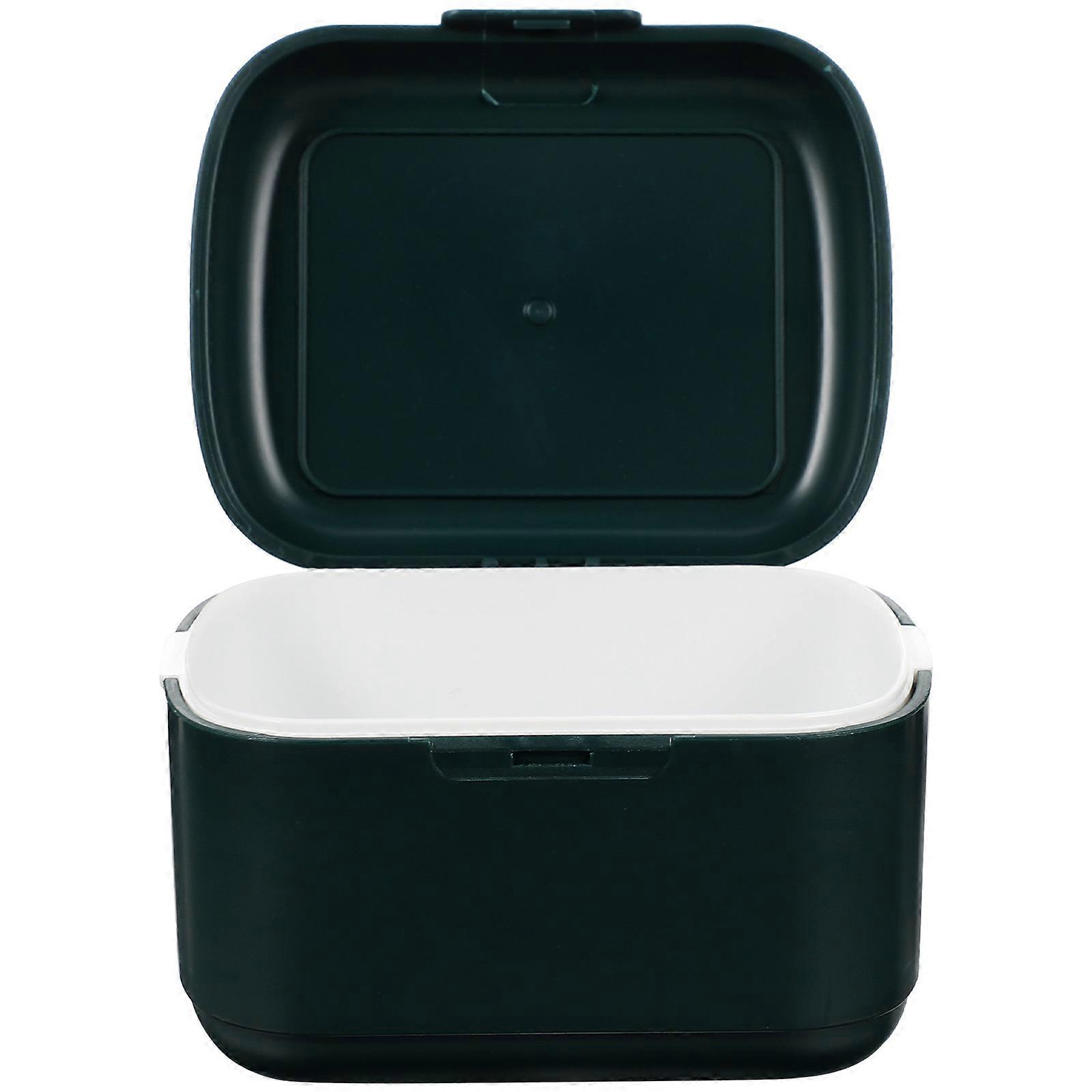 Green Portable Brace Retainer Case Denture Holder for Storage Use 4Pcs