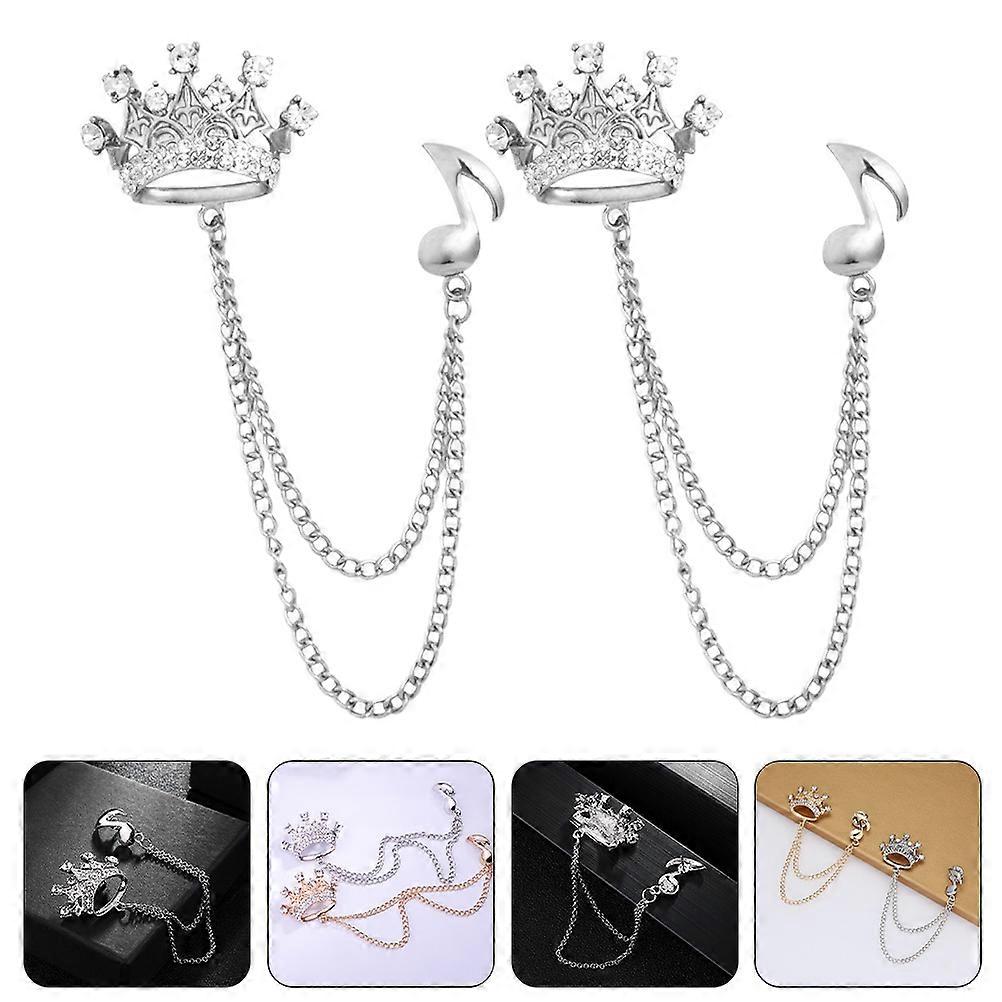 Collar Pin Musical Note Brooch for Decoration 10Pcs Silver Edition