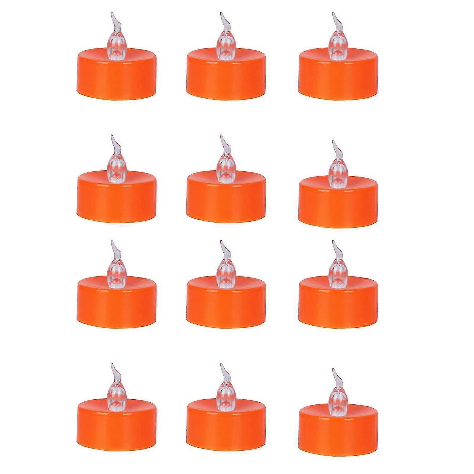battery powered led tea lights 12pack warm white pumpkins