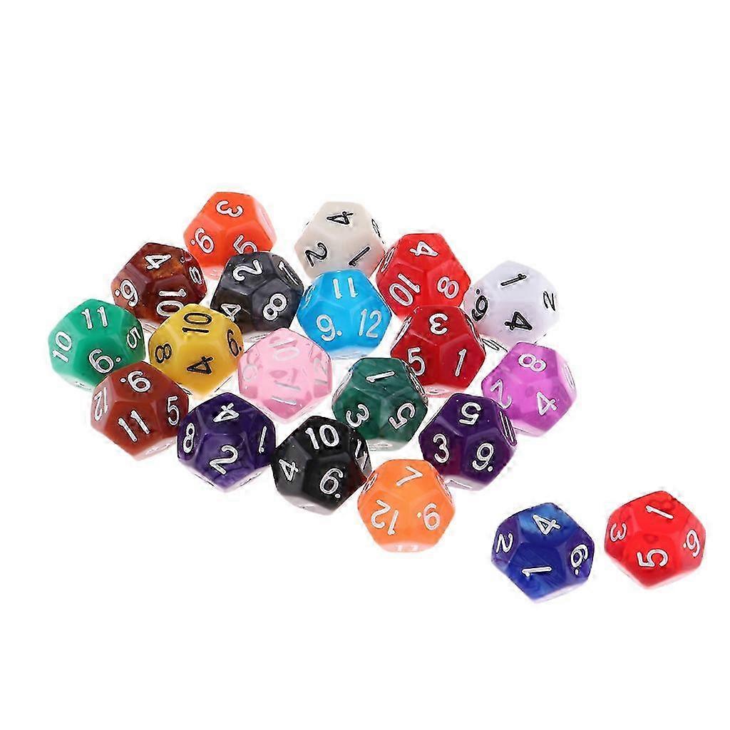 20 Pieces Polyhedral Dice Set for Table Game Kids Math Practice 12 Sided 2025
