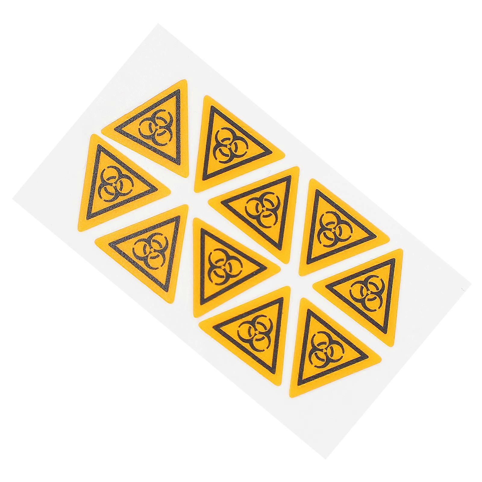 Warning Label Sticker Laboratory Caution Sign for Warning 10Pcs