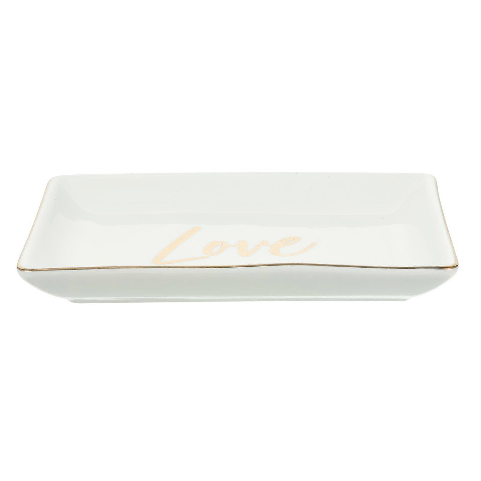 Decorative Ceramic Jewelry Dish Tray for Home Storage 4Pcs Set