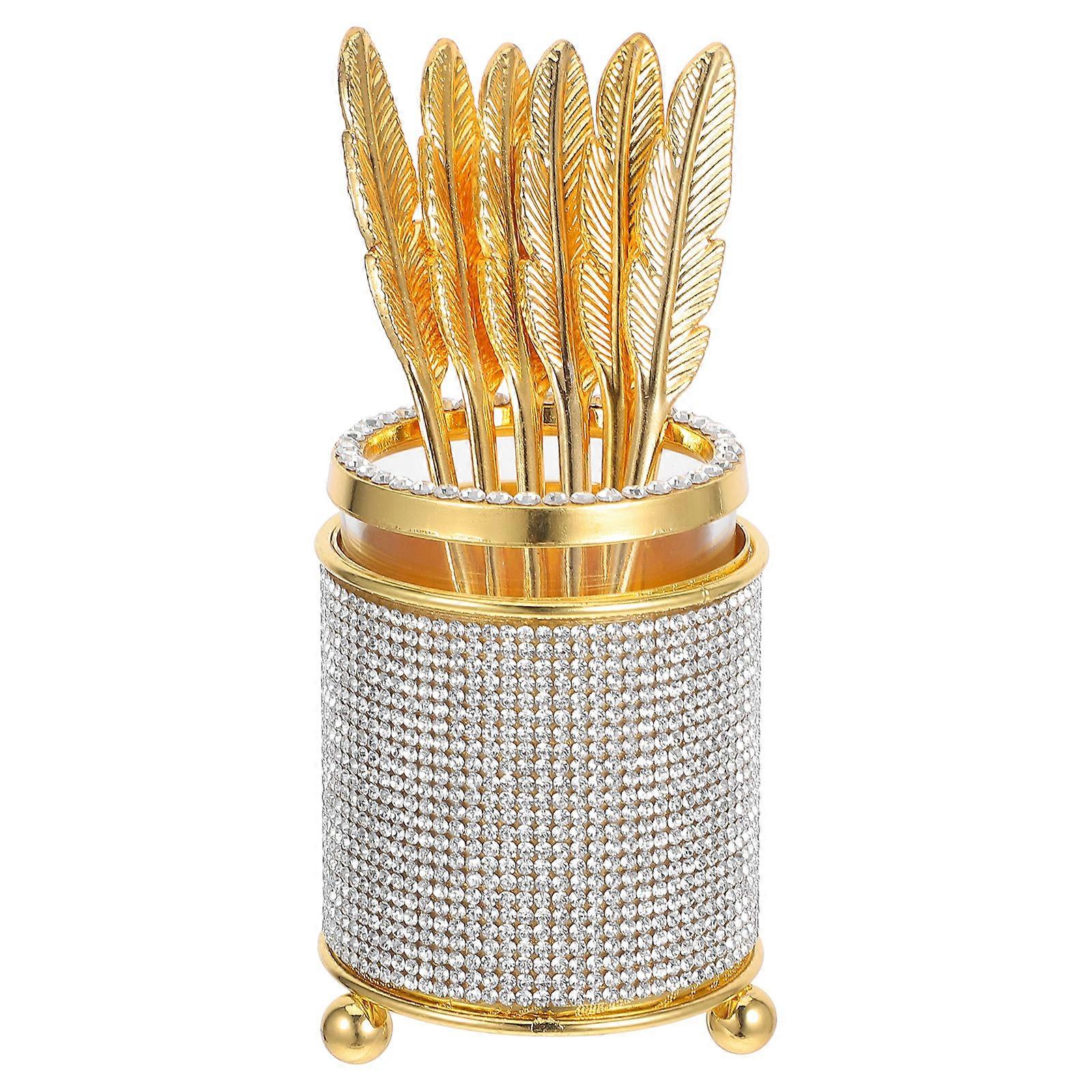 Kaffeelöffel-Set mit Strasssteinen auf Glasbasis, ideal zum Servieren zur Teezeit zu Hause oder im Restaurant, mit elegantem Design, 1 Set