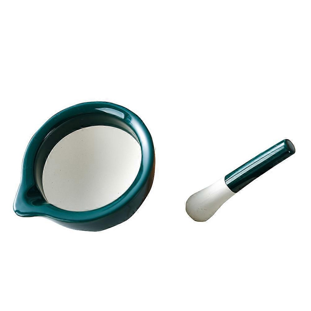 Ceramic Baby Food Grinding Bowl Suitable For Home Users Convenient For Kitchen Use In Dark Green 2 Sets