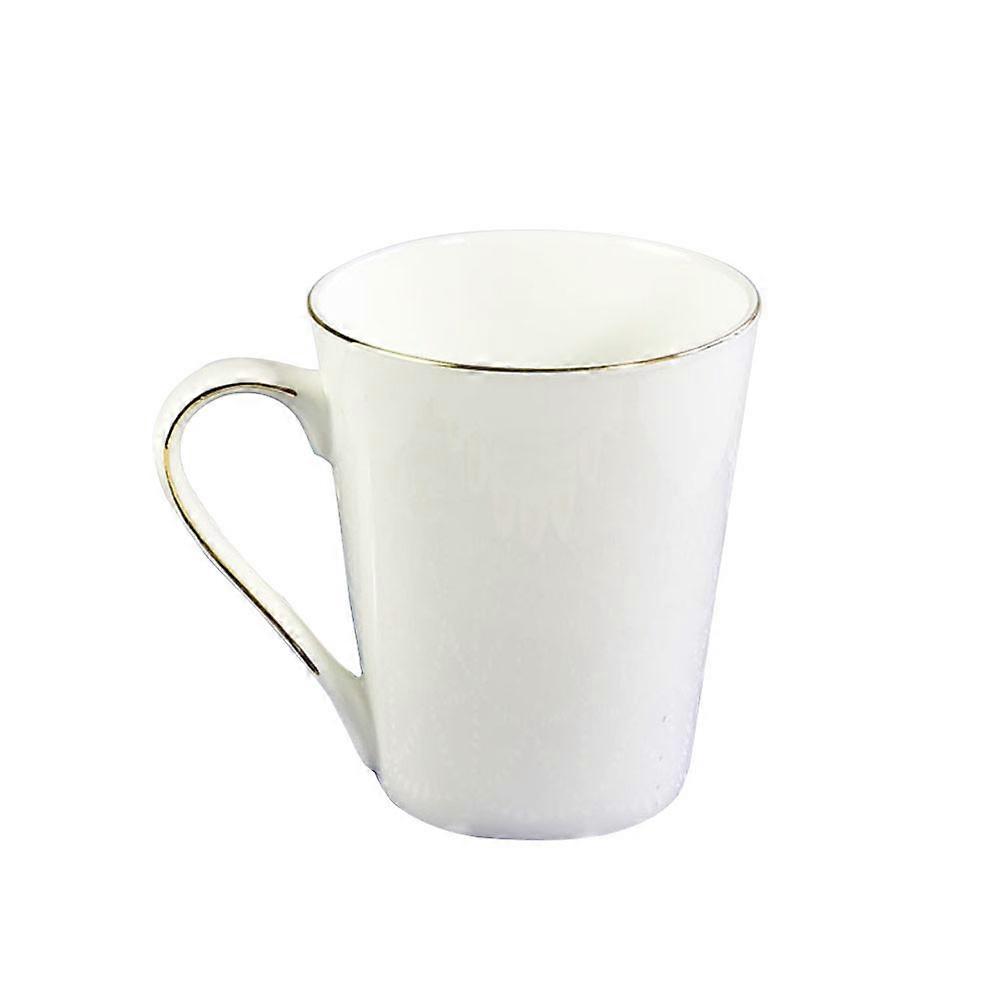 Tea Mug for Drinking Use 3Pcs White Bone China Ceramic Coffee Cups