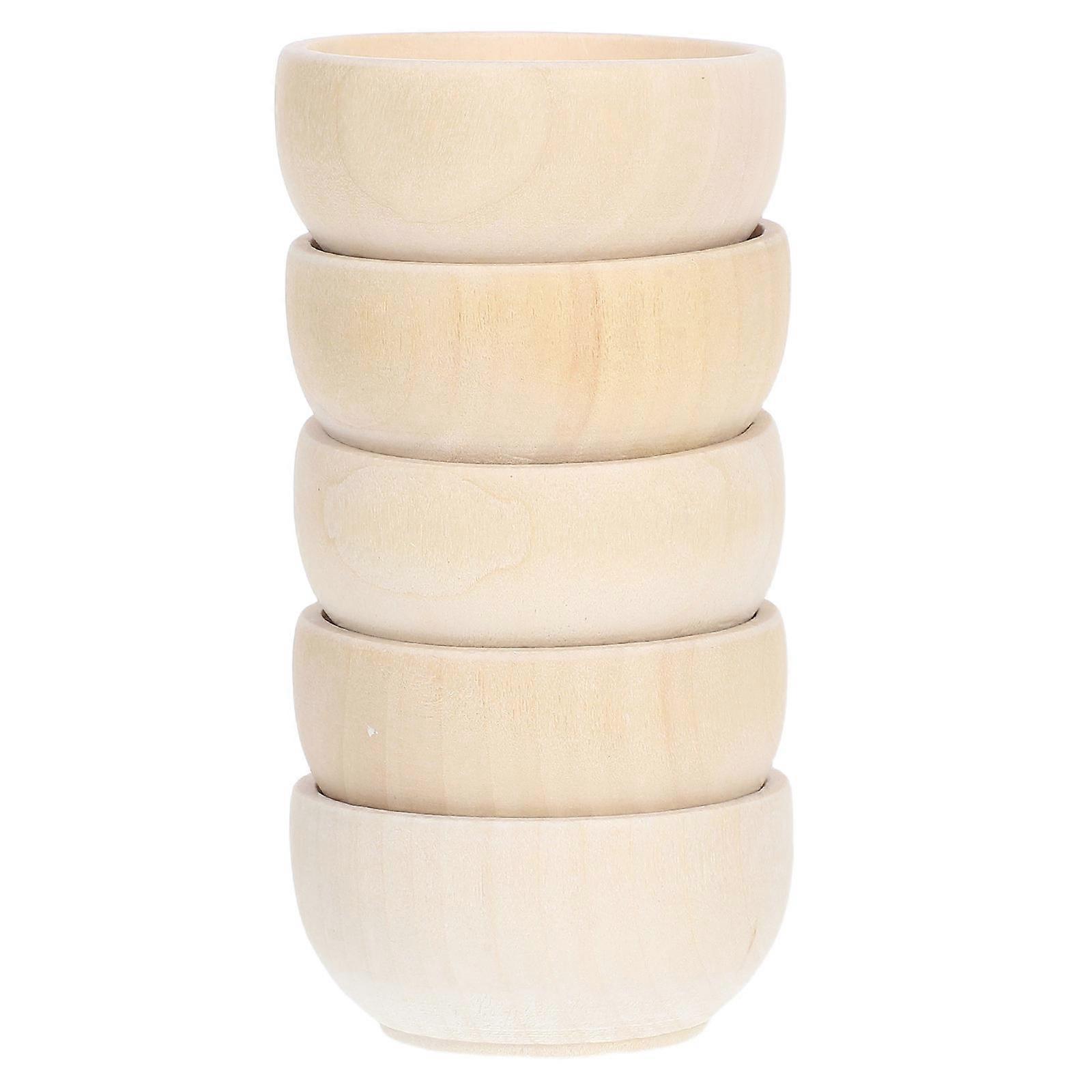 DIY Decoration Mini Wooden Bowls 25 Pcs Set Perfect For Creativity Development And Crafts Projects For Children In Khaki