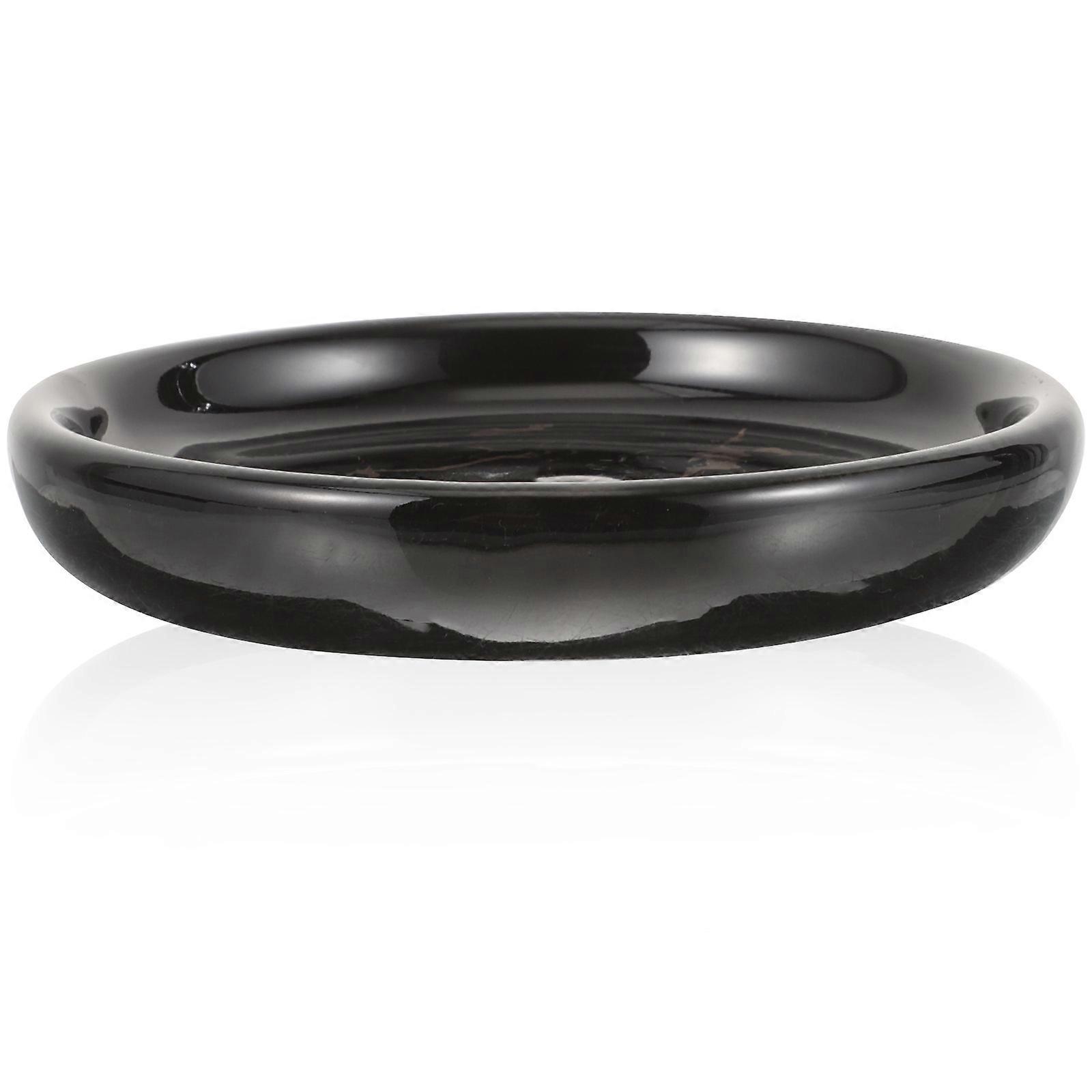 Soap Dish Decorative Drain Dish for Bathroom Use 2Pcs Set Black