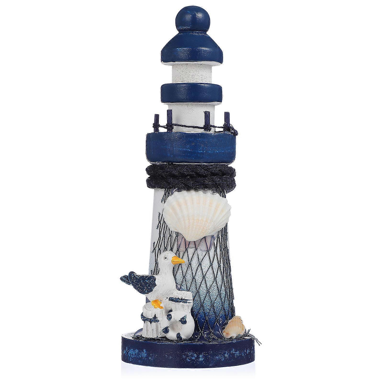 Lighthouse Table Decor Wooden Nautical Model for Decoration 10Pcs