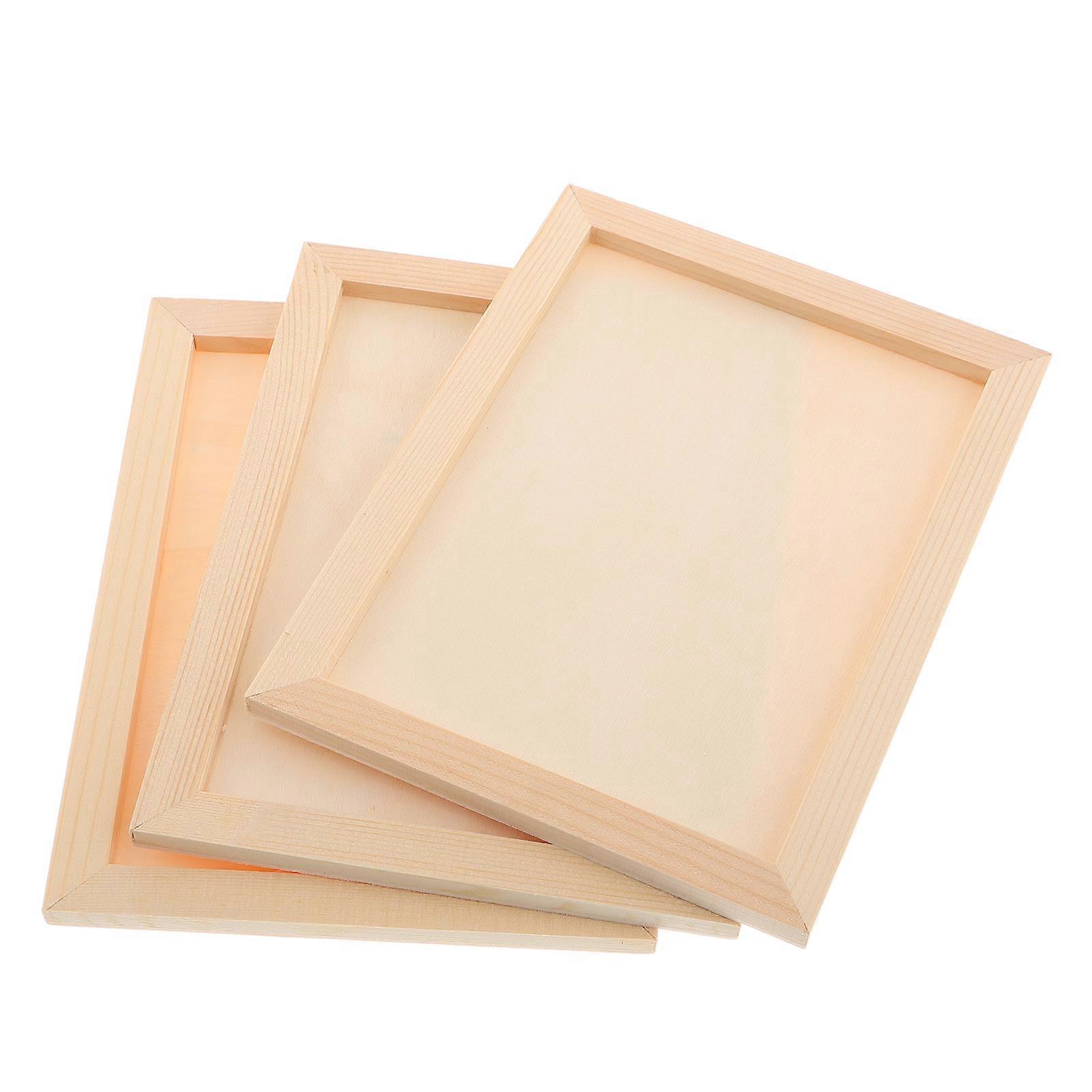 Wooden Picture Frames for Clay Craft with 6Pcs Kid DIY Artwork Frames