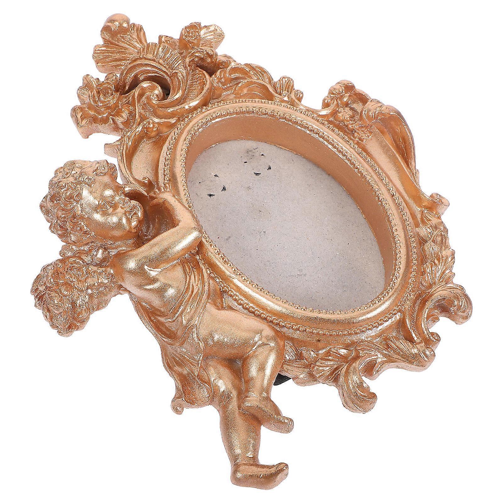 Golden Resin Angel Frame for Photo Decoration Use Tabletop Display
