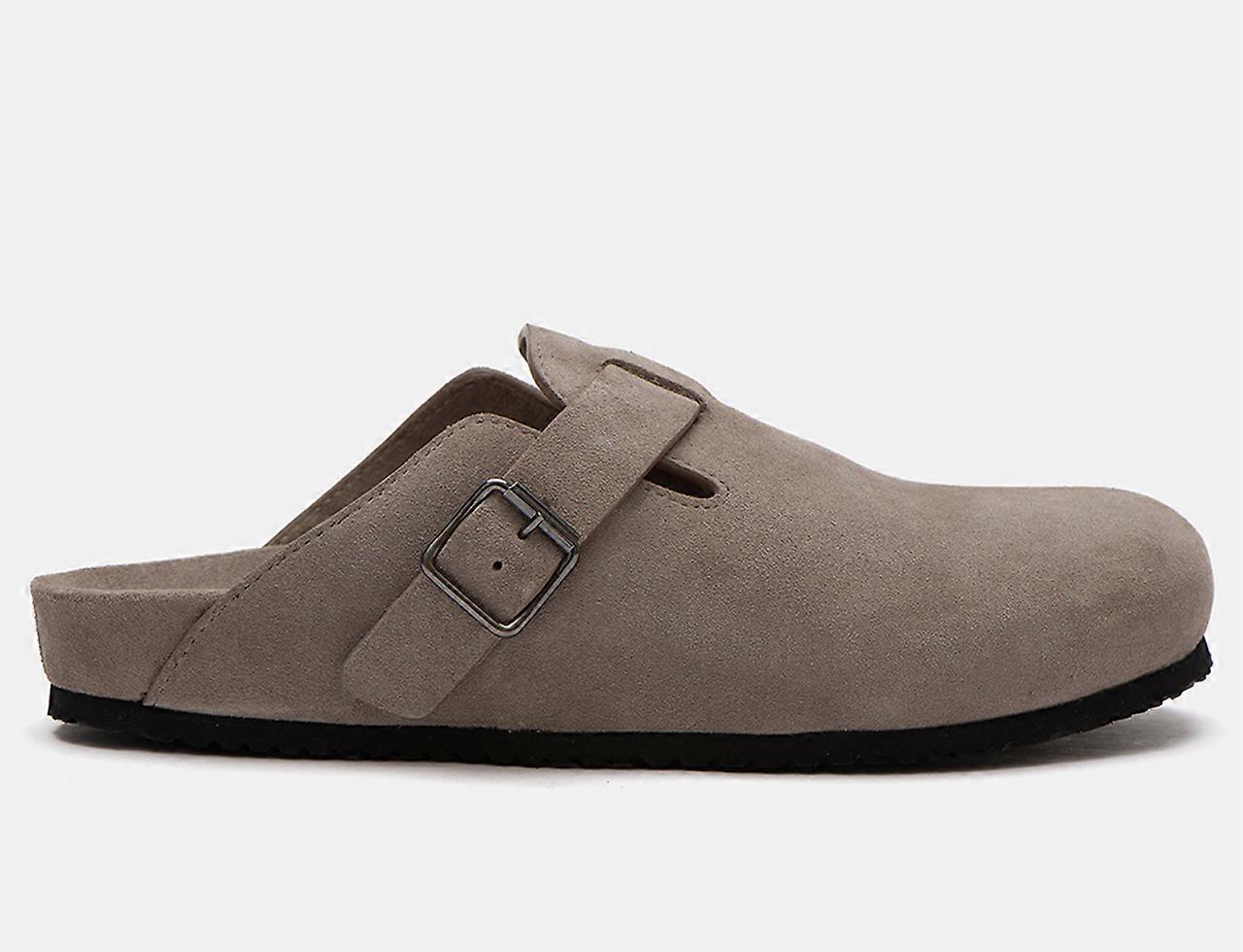 Via Della Paglia - Maddy Suede Sabot With Decorative Buckle