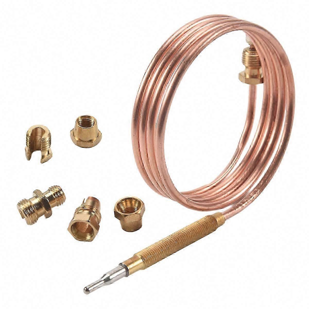 Universal Gas Stove Thermocouple with 5 Nuts for Heating Gas Burner Replacement