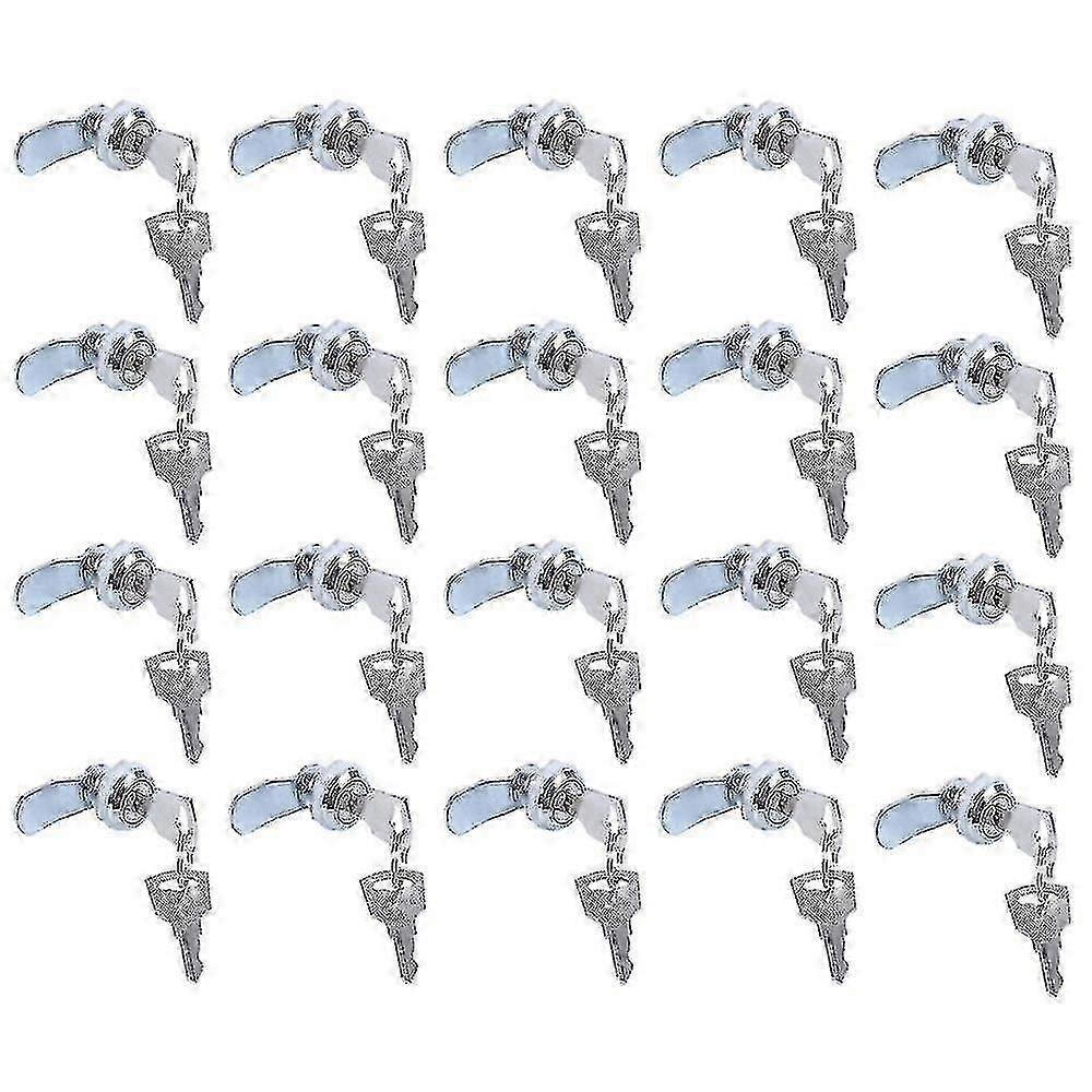 20x Useful Cam Locks For Lockers,cabinet Mailbox,drawers, Cupboards + Keys 26s