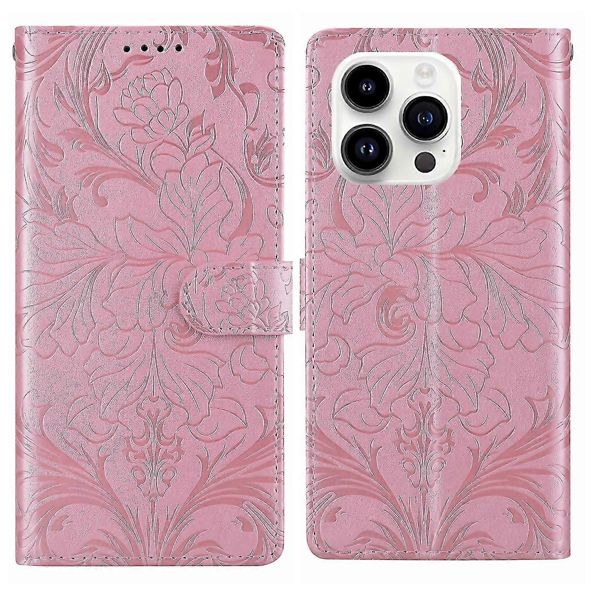 For Embossed Floral Pattern Leather Phone Designed For Modern Living