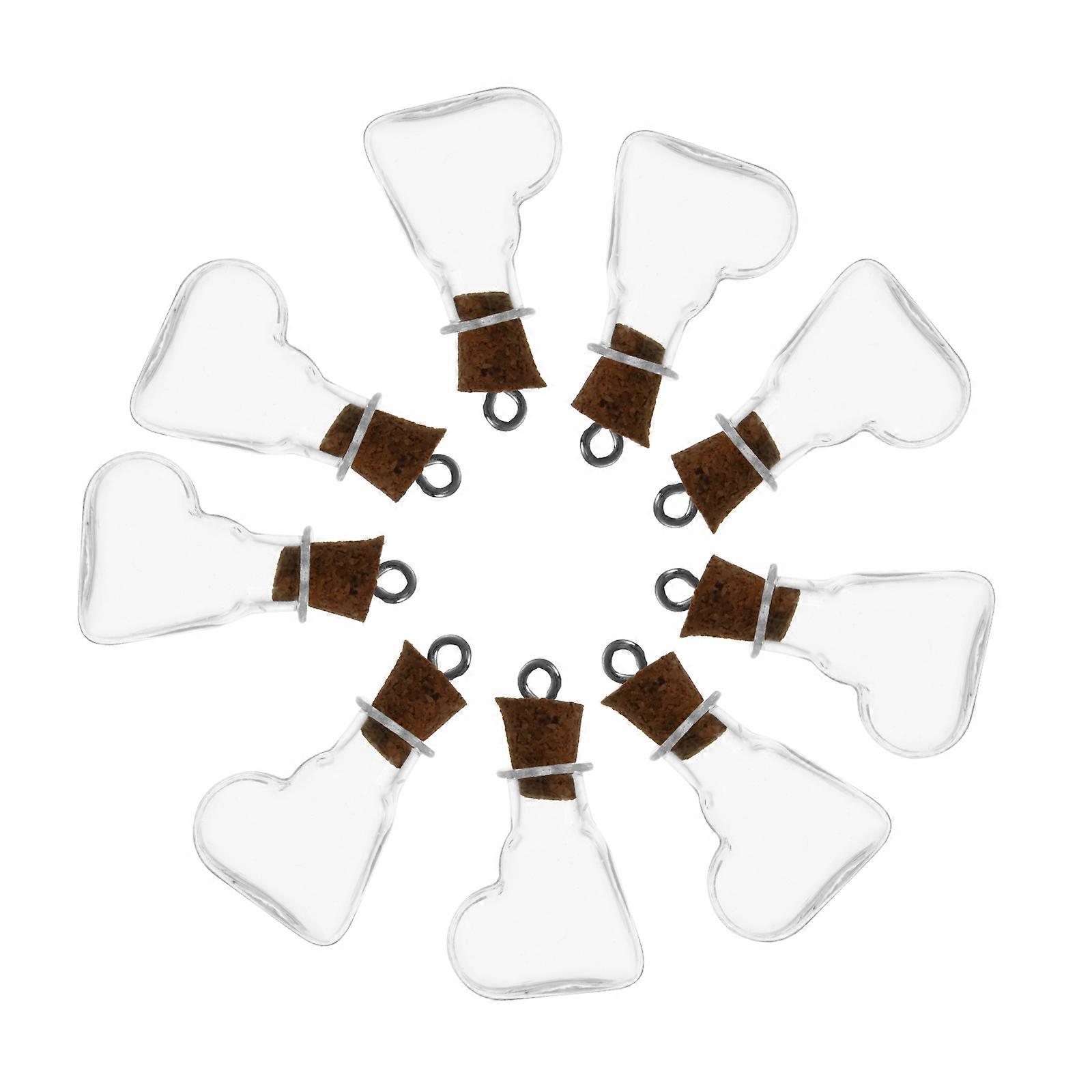 Heart Shape Wishing Bottles Glass Bottles for DIY Use 60Pcs with Cork Stoppers