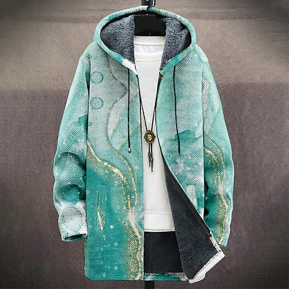 Fashionable 3D digital printed zipper hooded cardigan with gray lining