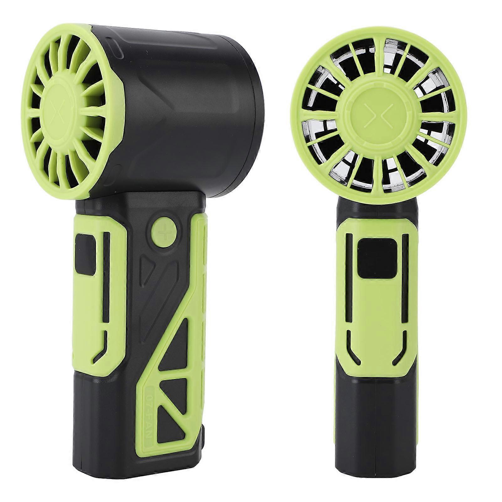 Handheld Turbo Fan 100 Speeds 4000mAh 155mm Portable Black Green