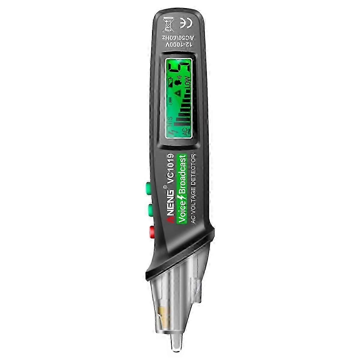 ANENG VC1019 Intelligent Voice Broadcast Tester Pen Detector 12-1000V Voltage Non-Contact Pen Electr