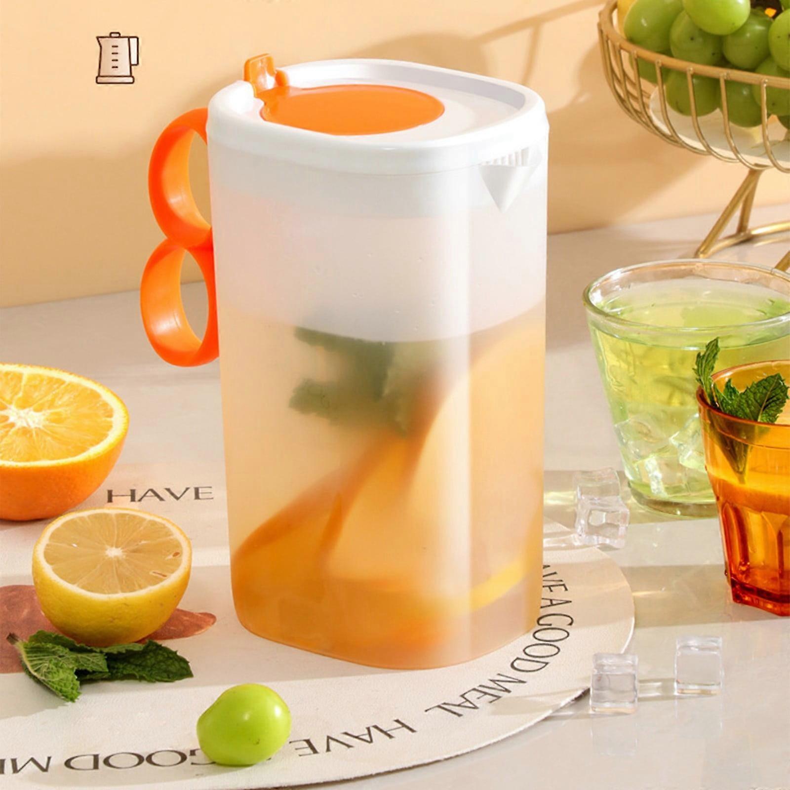0.58 Gallon/2.5L Plastic Pitcher with Lid & Filter, BPA-Free, No Smell, Eco-Friendly, Perfect for Tea, Juice, Cold Drinks