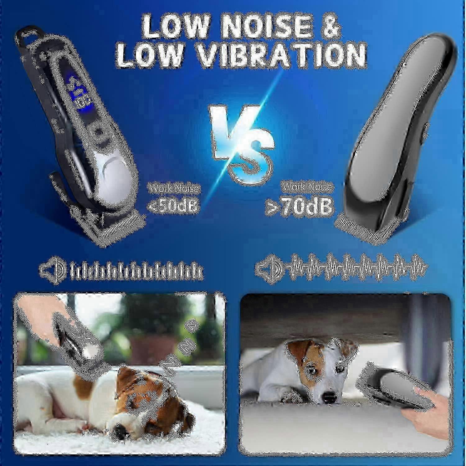 Professional cordless clipper for thick coats - Low vibration blades